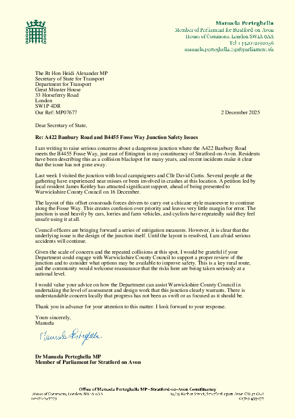 Banbury road letter