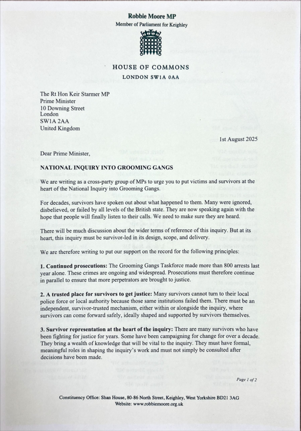 Grooming Gangs Joint Letter