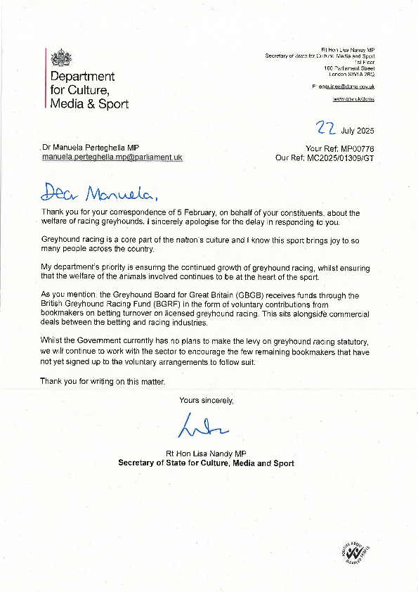 Greyhound Racing RESPONSE