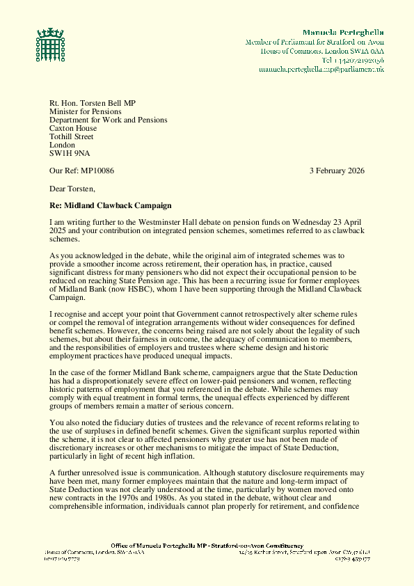 Torsten Bell Midland Clawback Campaign