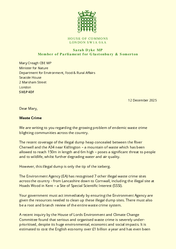 Waste Crime - Joint Letter