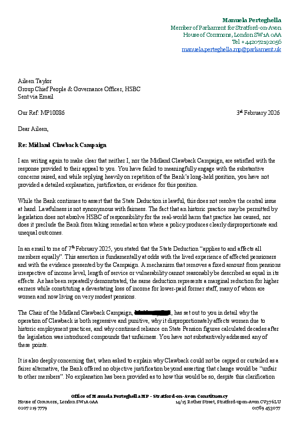 Aileen Taylor Midland Clawback Campaign