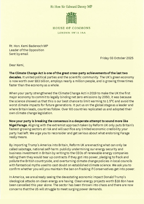 Climate change act joint letter