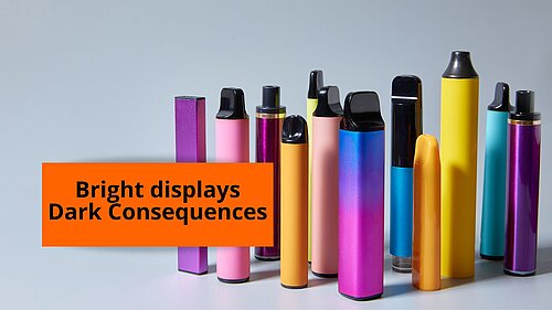 Brightly coloured vapes