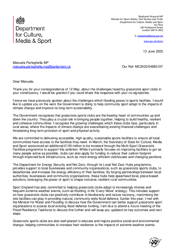 Local Sport in Extreme Weather RESPONSE